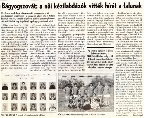 2006.07.06 - Kisalföld - Női kézilabdázók vitték a falu hírét