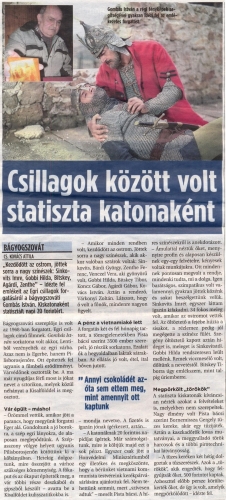2009.03.02 - Kisalföld - Gombás István statisztálásáról