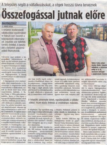 2009.06.05 - Kisalföld - Összefogással jutnak előre