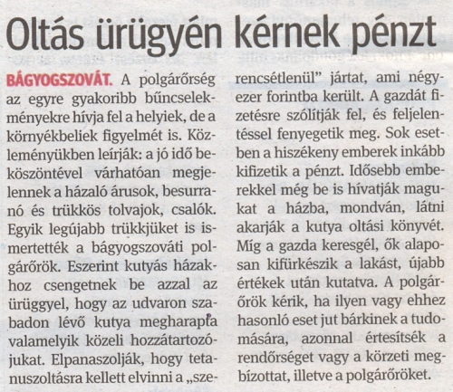 2010.04.15 - Kisalföld - Polgárőrség felhívása