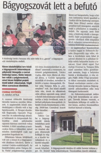 2010.04.16 - Kisalföld - Bágyogszovát lett a befutó