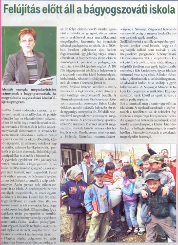 2010.05.19 - Rábaközi Magazin - Felújítás előtt az iskola (1)