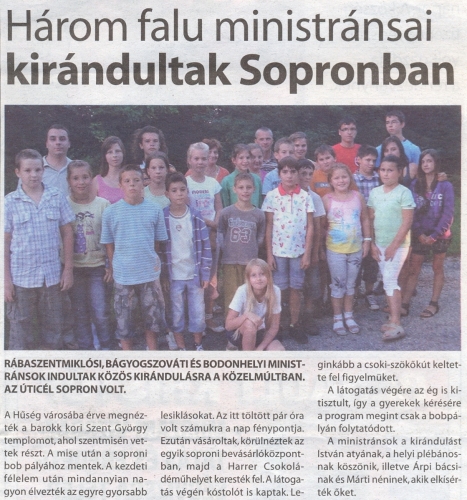 2010.09.01 - Kisalföld - Ministránsok Sopronban