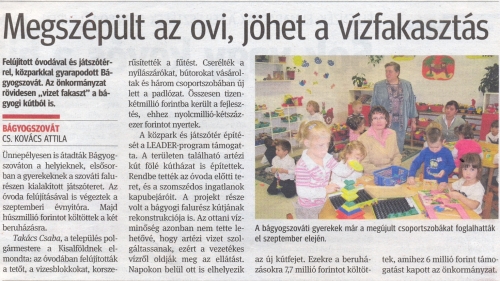2010.09.20 - Kisalföld - Megszépült az ovi