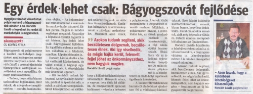 2010.11.02 - Kisalföld - Interjú az új polgármesterrel