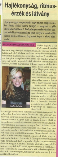2012.12.12- Hajlékonyság, ritmusérzék és látvány 