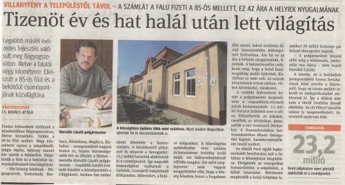 2015.10.14- Elkészült 85-ös főút csomópontjának közvilágítása