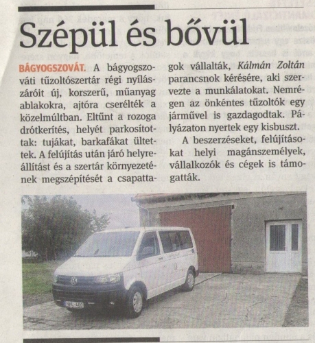 2015.10.31- Megújul a tűzoltószertár