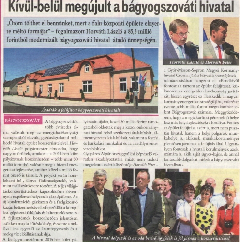 2016.07.01- Megújul a bágyogszováti hivatal