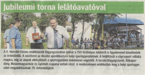 2016.07.26- Jubileumi torna, lelátóavatóval